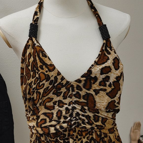 ANIMAL PRINT HALTER DRESS BY CRISTINALOVE SIZE S-M - Picture 2 of 8